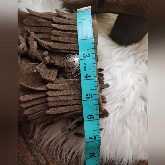 Hippy Western Fringed Booties 7.5 - Picture 7 of 12